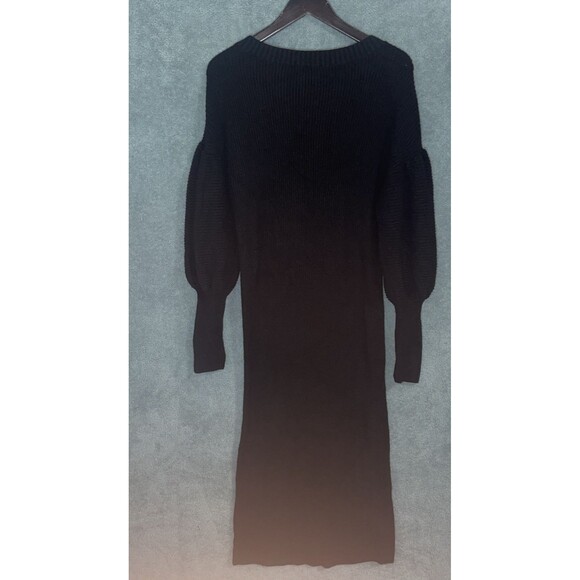 Express Dress Womens Medium Black Sweater Midi Ribbed Minimalist Timeless Fall - Picture 10 of 10